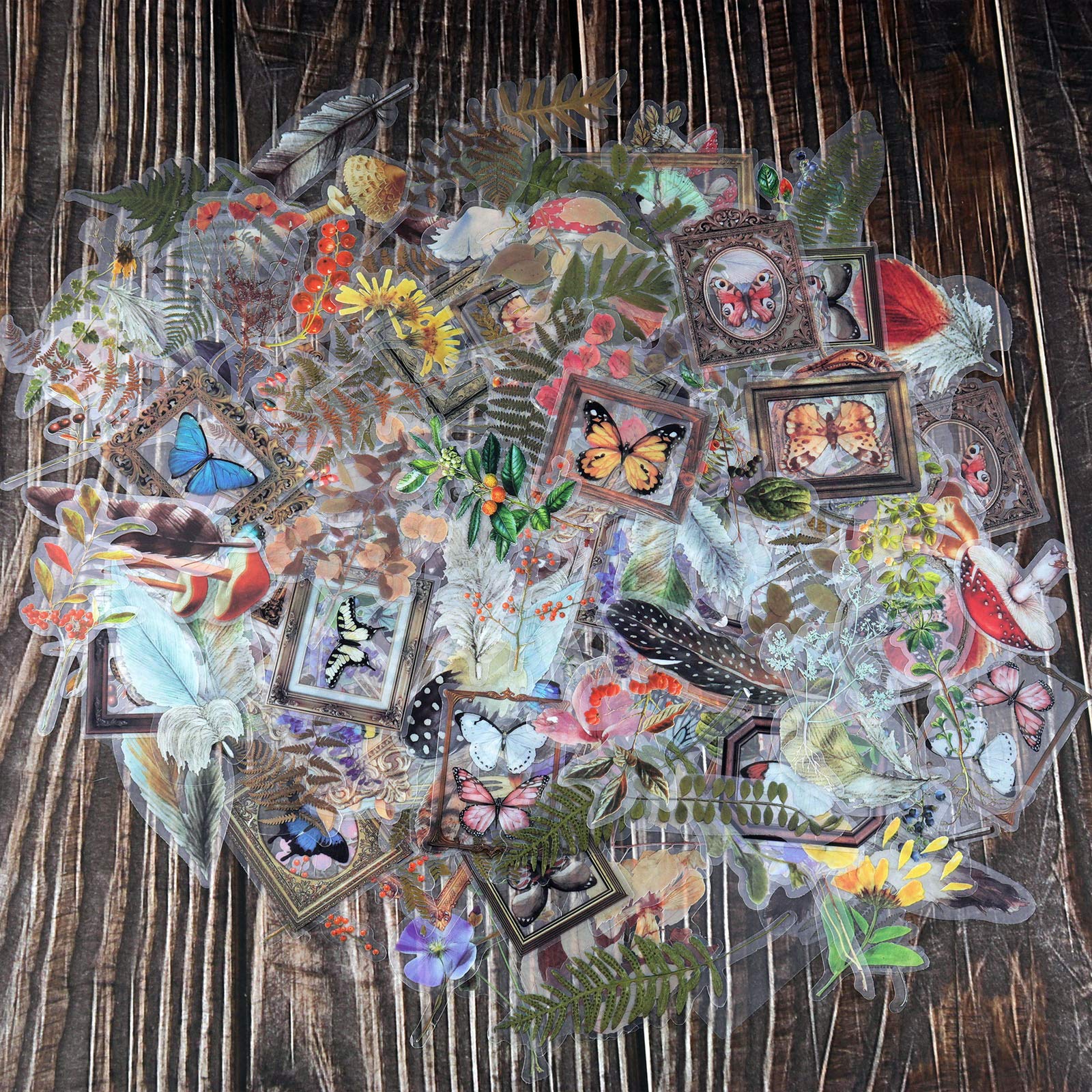 Lychii240pcs Floral Stickers, Self-Adhesive DIY Plants Stickers for for Scrapbook Notebook Journal Card Making Decoration