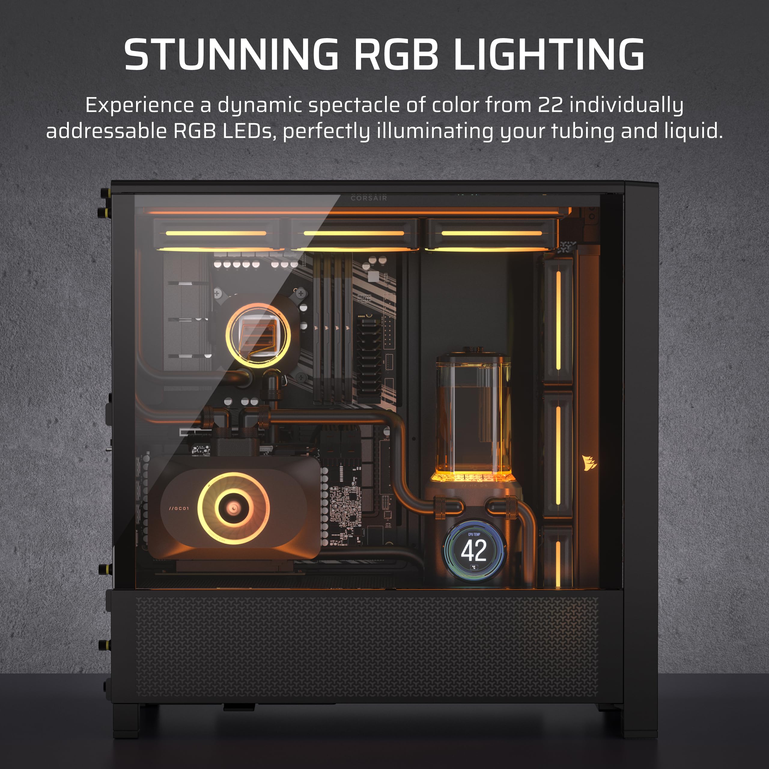 Corsair iCUE Link XD6 RGB Elite LCD Pump/Reservoir Unit – FlowDrive Max Pump, 480x480 IPS LCD Screen, Built-in Temperature Sensor, 22 Addressable RGB LEDs, 440ml Nylon Reservoir – Stealth Gray
