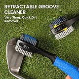 FINGER TEN Golf Club Cleaner Brush Navy with Magnetic Clip Dual Head view 5