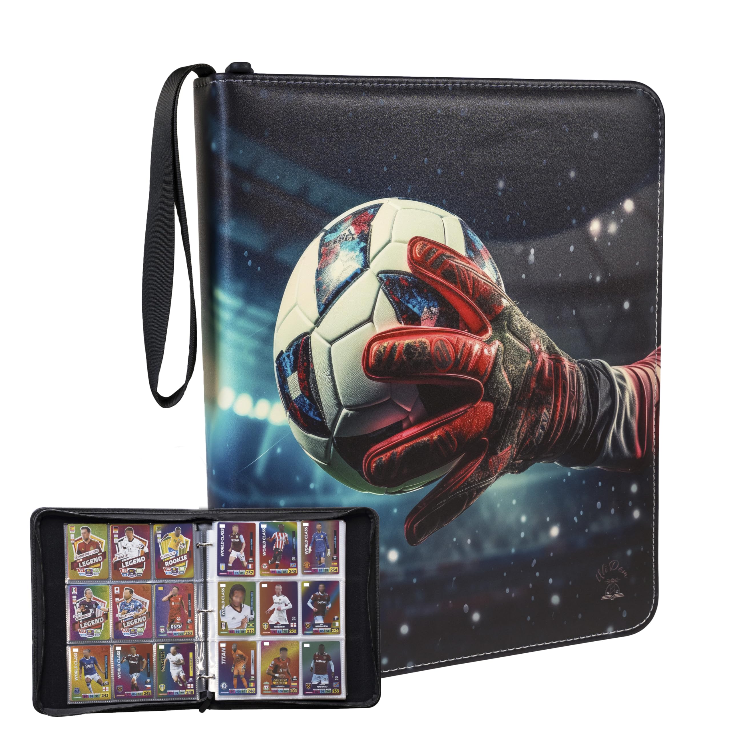 soccer card binder RONMONG Binder, 440 Pockets, Protective Trading Card Album Versatile Card Storage for Card Collectors Designed to hold all standard GHIUAN 400 Pockets Cards Binder