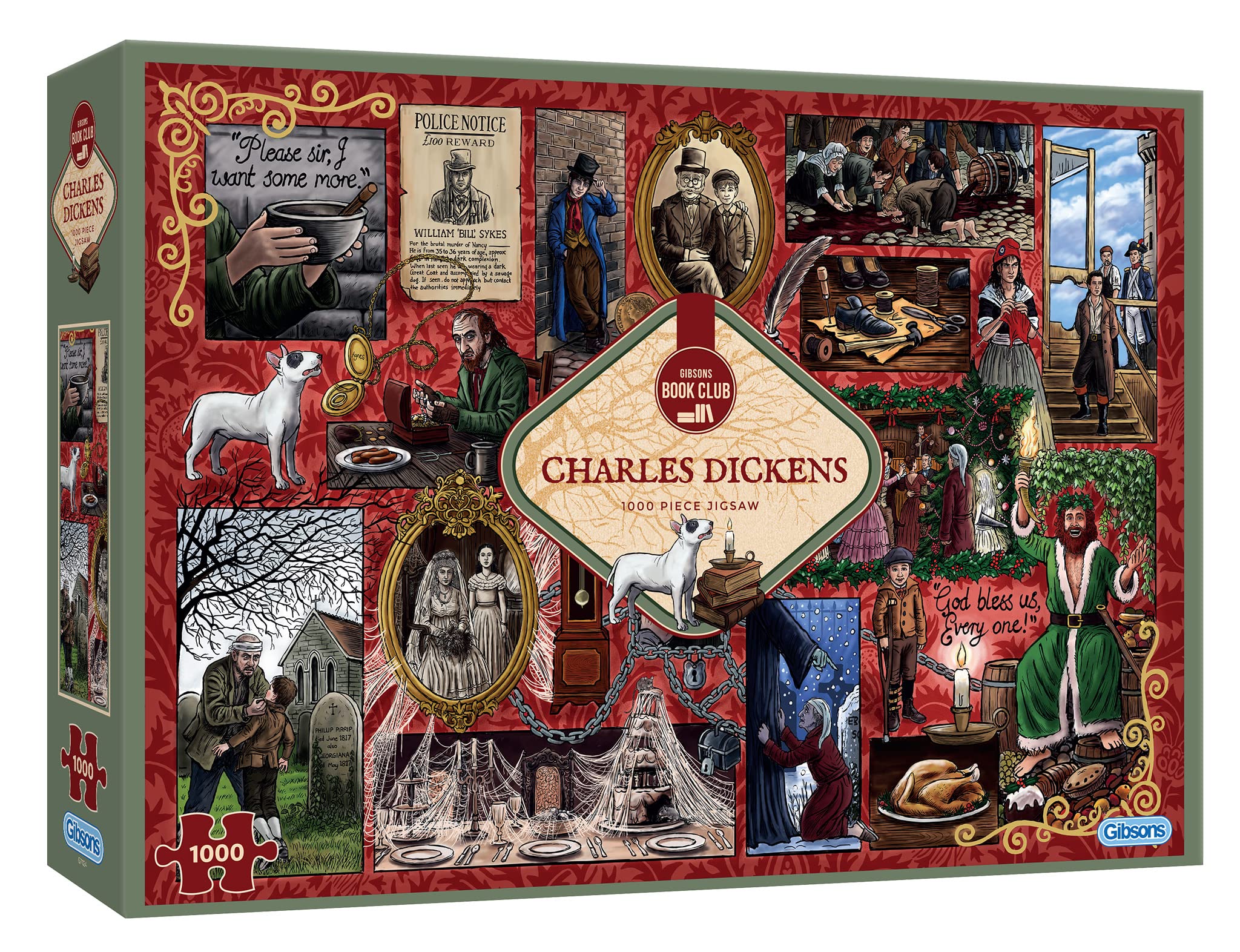 Gibsons Book Club: Charles Dickens | 1000 Piece Puzzle | Literature Jigsaw | Sustainable Jigsaw Puzzle for Adults | Premium 100% Recycled Board | Great Gift for Adults | Gibsons Games