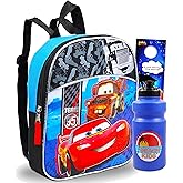 Disney Cars Mini Toddler Preschool 11” Backpack, Water Bottle, and More! (Disney Pixar Cars School Supplies Bundle)