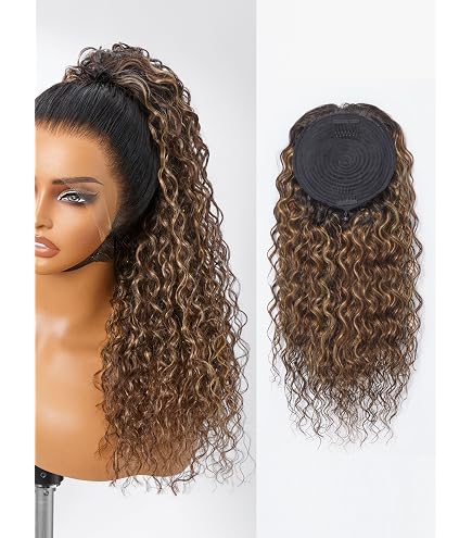 Amazon.com : LUVME Drawstring Ponytail Extensions Human Hair  display picture 2