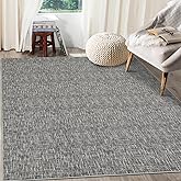 RUGSREAL 8x10 Washable Rug for Living Room Non-Slip Modern Abstract Area Rug Stain Resistant Large Bedroom Rug Contemporary Accent Throw Floor Carpet Solid Rug for Dining Room Home Decor, Grey