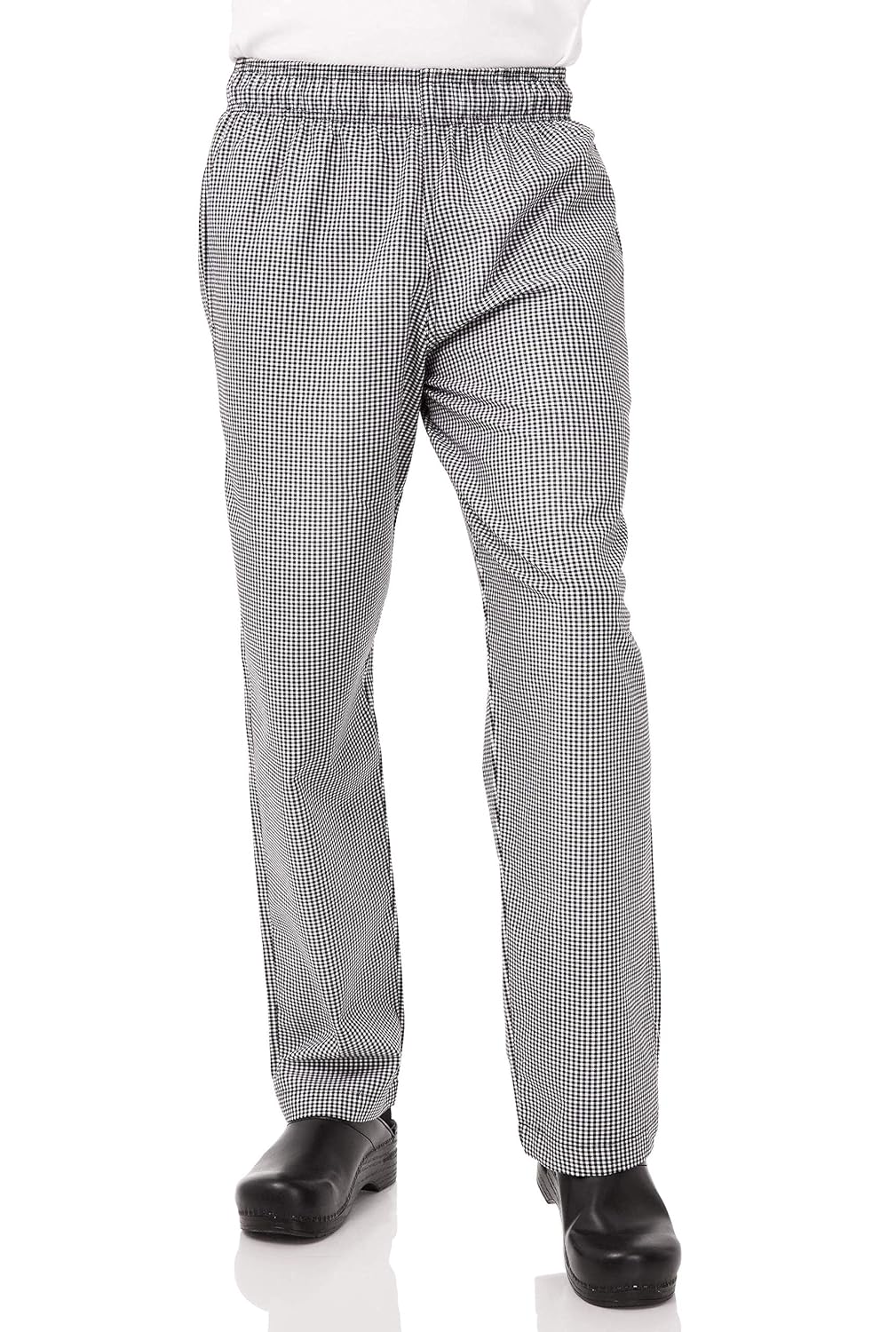 Chef Works Essential Unisex Baggy Pants, Large / L / Lrg, Small Black Check Design, Waist Size: 38-40 inch, Polycotton