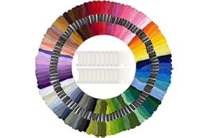 INFNZOLI Embroidery Floss 100 Skeins Cross Stitch Thread Rainbow Color Friendship Bracelet String Yarn Making Kit Craft Floss Set with 20 Pcs Floss Bobbins (100 Colors)