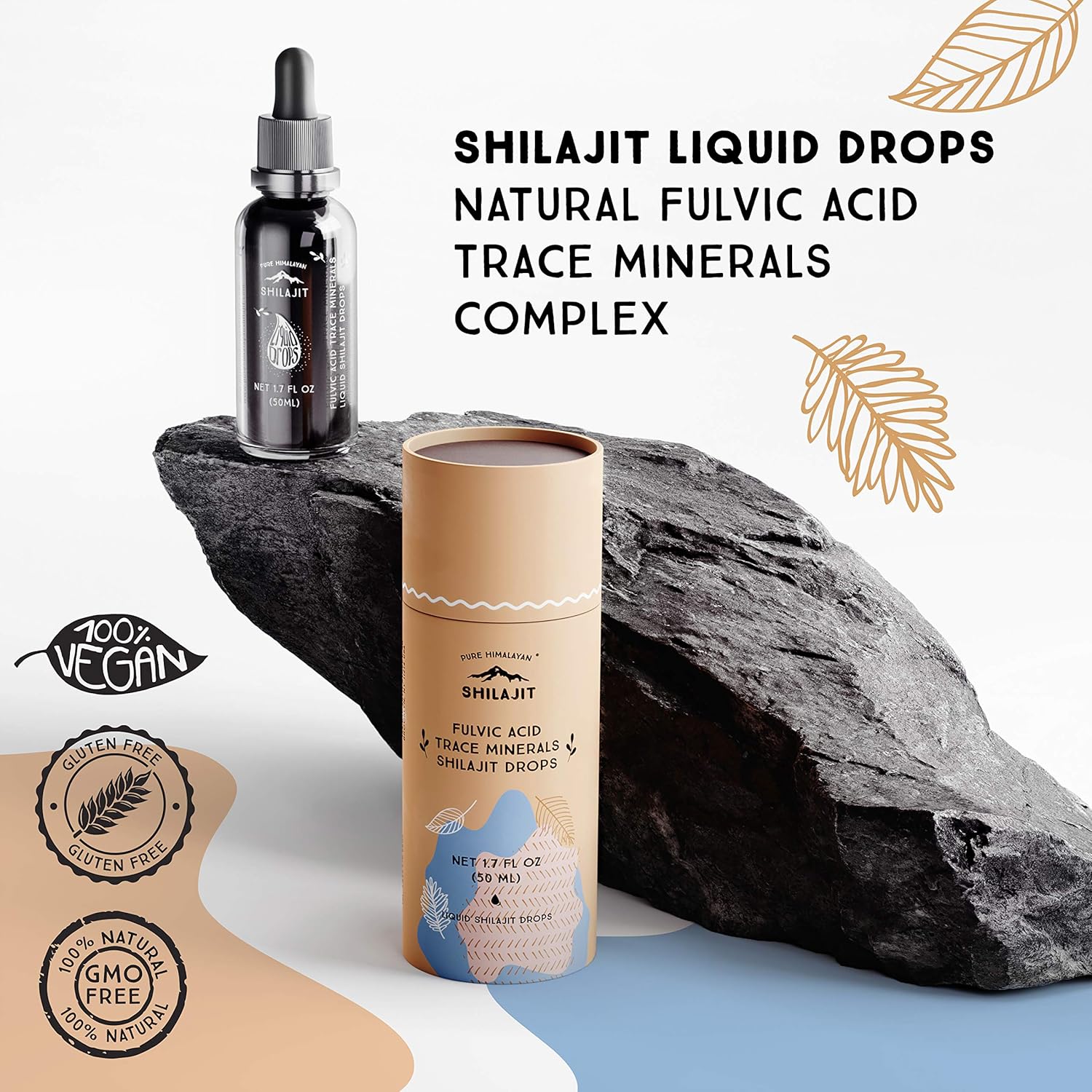 Pure Himalayan Shilajit, Liquid Drops, 50ml /335 Servings, Natural Trace Minerals & Fulvic Acid Complex: Health & Personal Care