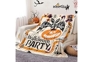 Drucon Halloween Throw Blankets Halloween Party Blanket Flannel Fleece Blankets for Couch Sofa Bed Chair Decor Halloween Decorations Blanket 60"X80"