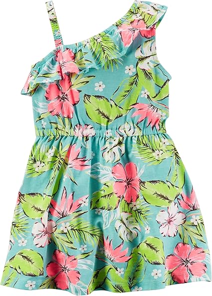 Amazon カーターズ Carter S ワンショルダーワンピース キッズ子供服 トロピカルプリント 綿ジャージー95 ポリウレタン5 Printed Ruffle Jersey Dress 4t 98 105 Cm ワンピース チュニック 通販