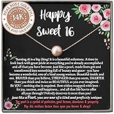 Be Wished Personalized Sweet 16 Gift for Girls, Necklace with Meaningful Message
