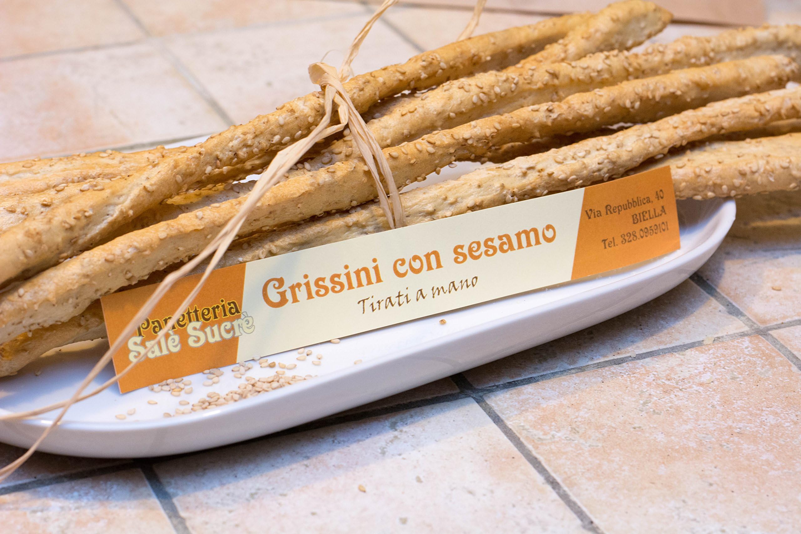 Panetteria Salè Sucrè - Artisan Bread Sticks with Sesame - (3x250g) - Handmade in Piedmont (Italy)