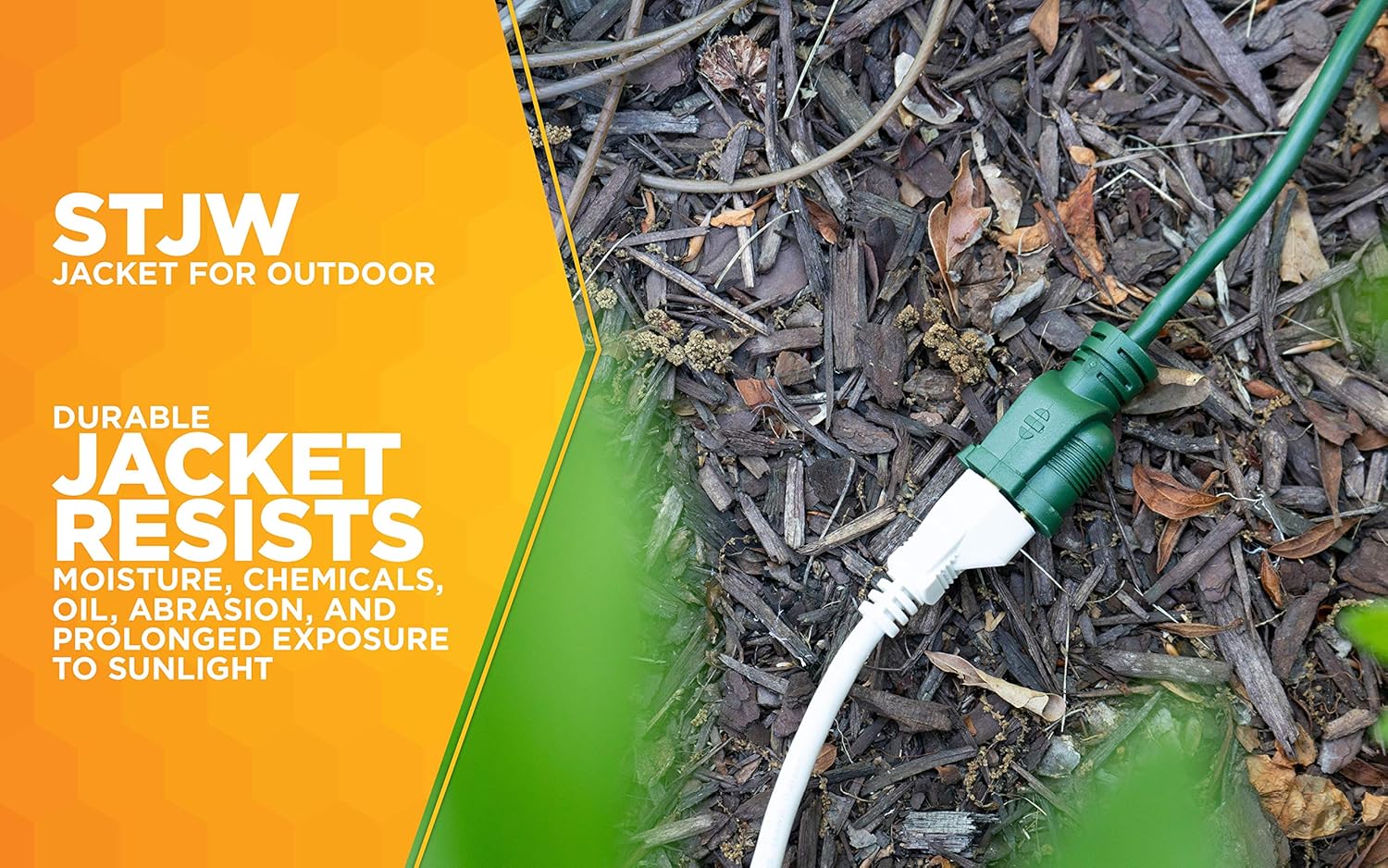 Woods 990394 Landscape and Patio Extension Cord, 16/3 SJTW Light Duty, Green 80', 80-Foot - - 