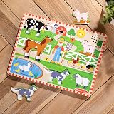Melissa & Doug Old MacDonald’s Farm Wooden Animal Sound Puzzle for Toddlers 2+ view 10
