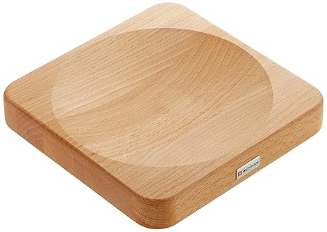 WÜSTHOF Wiegemesserbrett, Edelstahl, braun 19.5 x 19.5 x 4 cm