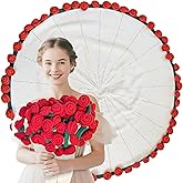 Finished Flower Bouquet Blanket, Handmade Crochet Flower Blanket, Soft Knitted Throw Rose Blankets, Romantic Gift for Birthday Wedding Valentine’s Day Mother's Day Christmas (Rose, 43 inch)