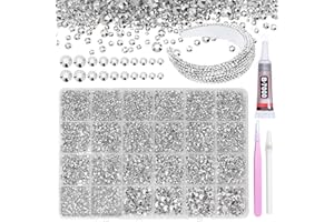 GUTIY 21000Pcs Silver Rhinestones for Bedazzling Kit, Mix Sizes Jelly Bedazzling Resin Gems, Silver Gems Bedazzling for Crafting, Flatback Resin Rhinestones for Craft DIY Face Makeup