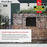 Burg-Wachter MB02BK Black Post Box Wall Mounted Galvanised Steel Lockable view 5