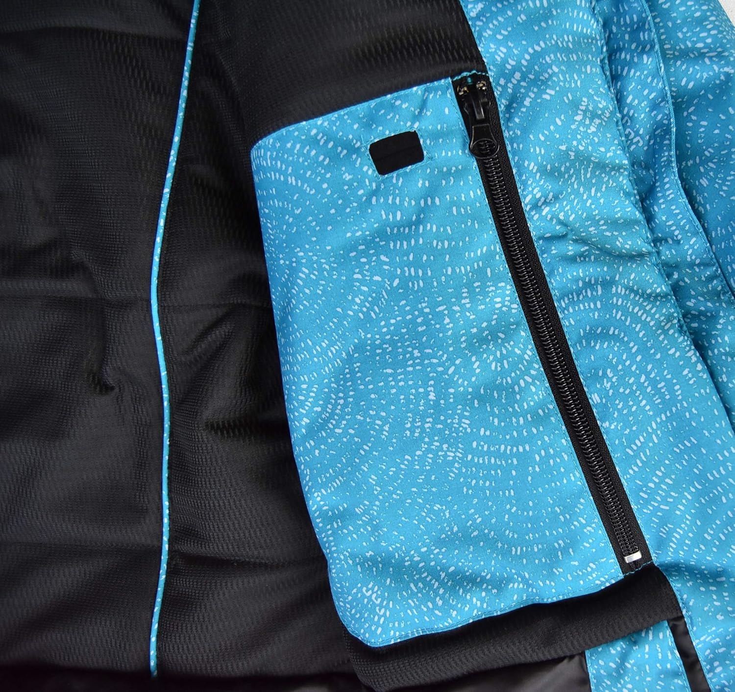 Pulse Women's Plus Size Extended Insulated Bevel Snow Ski Jacket: Clothing