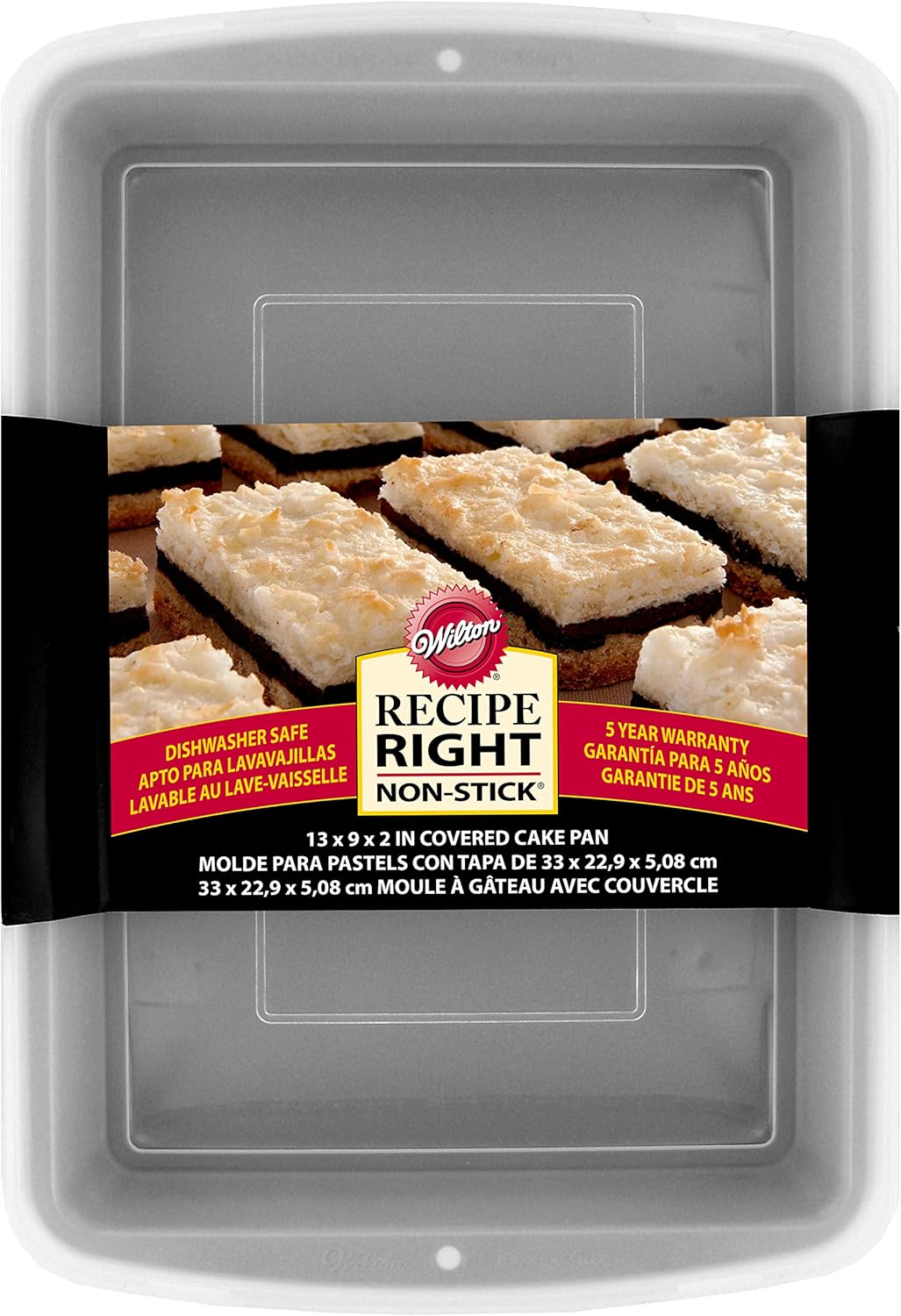 Wilton Recipe Right - Molde rectangular con tapa, 33 x 22.8 x 5 cm