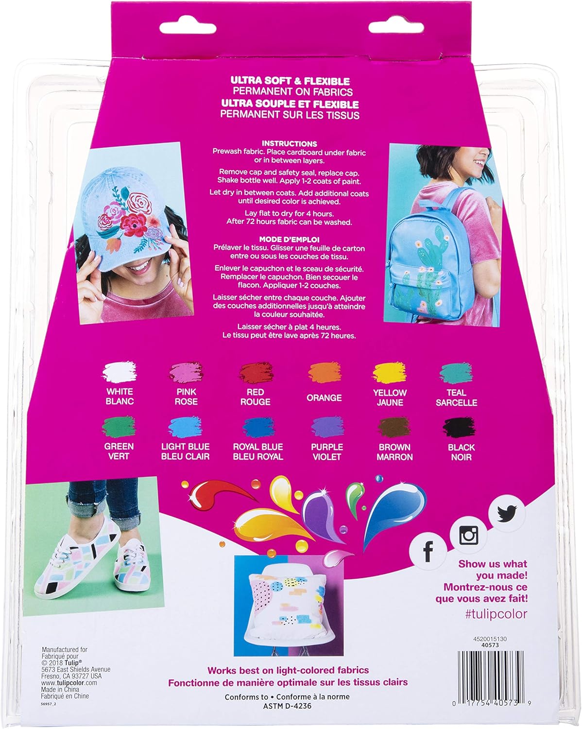 Tulip 40573 Palette Kit Brush On Paint 15 Piece Multi