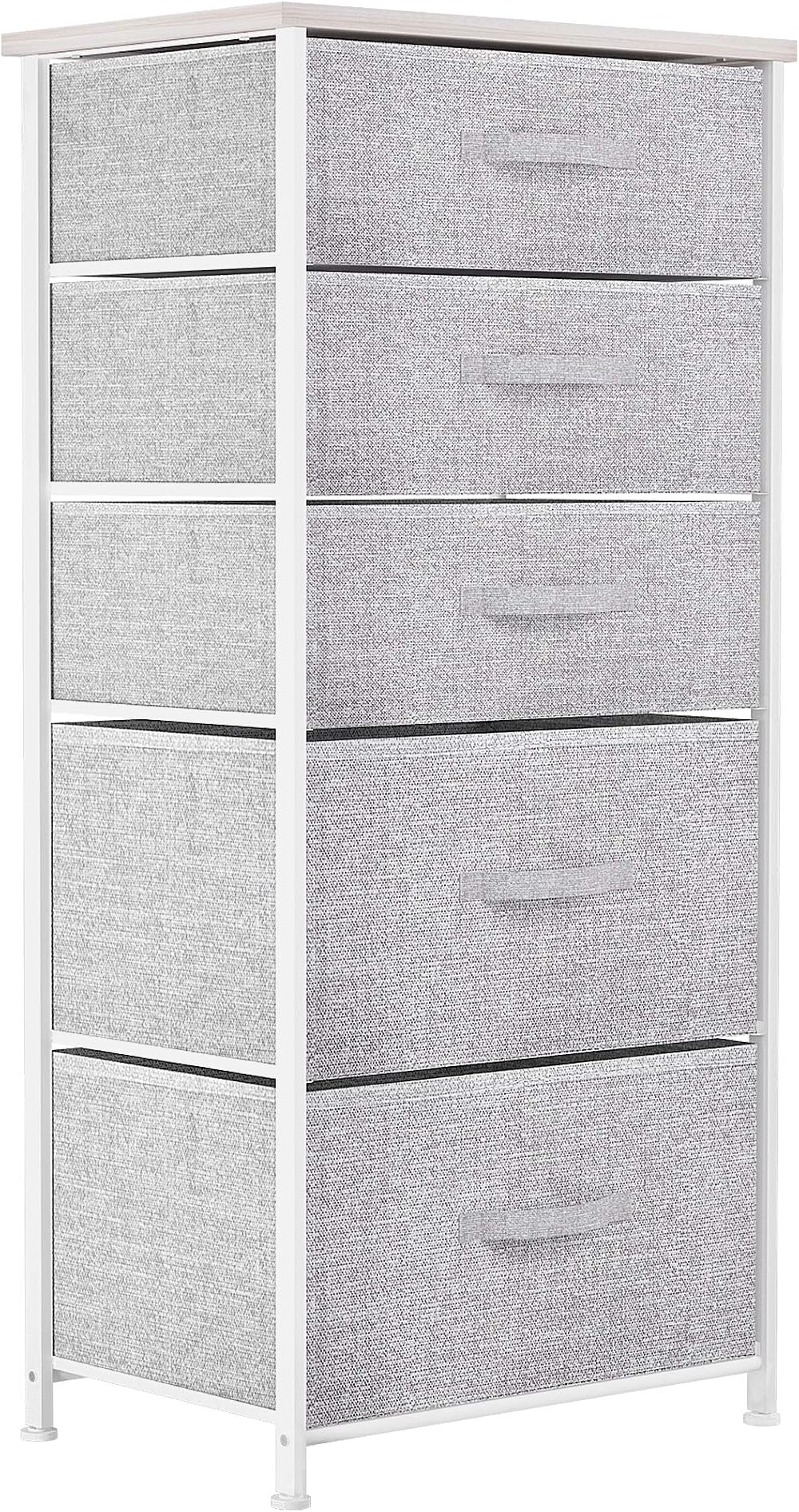 YITAHOME 5-Drawer Chest Organizer Non-Woven Fabric Grey White Metal Frame