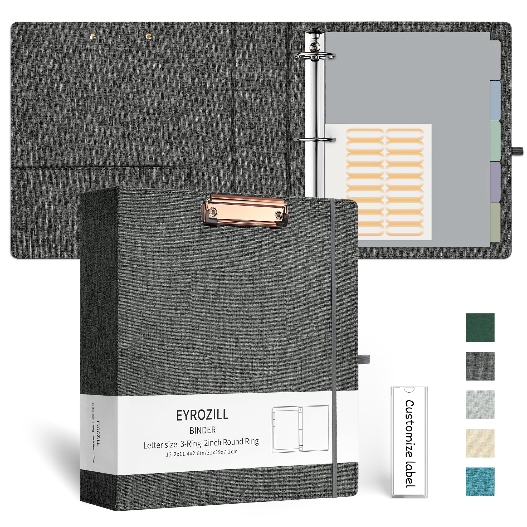 EYROZILL 3 Ring Binder 2 Inch, Binder for Letter