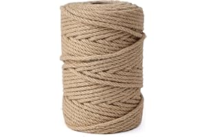 MEIDANSINI Jute Twine String,328 Feet 1/4 inch Natural Jute Rope,4ply Thin Ribbon Hemp Twine for Gift Wrapping Craft Plant Garden Christmas Handmade Arts Decoration Packing String Home Decor