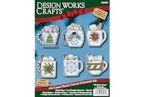 DESIGN WORKS CRAFTS INC. Design Works Crafts Holiday Mugs Counted Cross Stitch Ornament Kit - Set/6