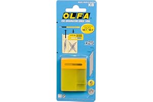 OLFA 6mm Multi Purpose Art Knife Blade Set, 25 Blades (KB) - Precision Hobby Craft Knife Replacement Blade Kit for Crafts, Graphics, Models, Miniatures, Stencil, Fits Most 6mm Art Knives