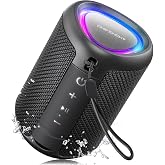 Portable Bluetooth Speaker Gift Ideas: Outdoor Travel Essentials Waterproof | Powerful HD Sound, Dynamic Lights, 15H Playtime, BT 5.3, TWS Pairing, IPX5 Beach|Camping|Pool Accessories, Halloween Music