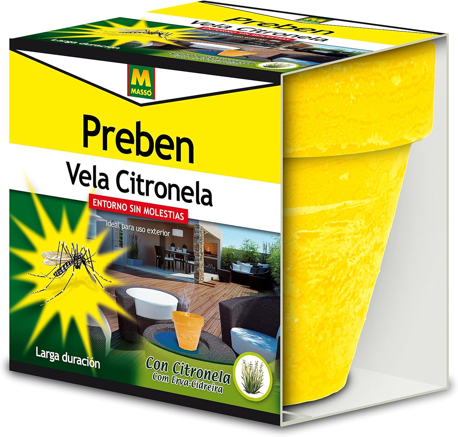 PREBEN 231456 Antimosquito Citronella Candle, 11.5 x 10.5 x 11.8 cm