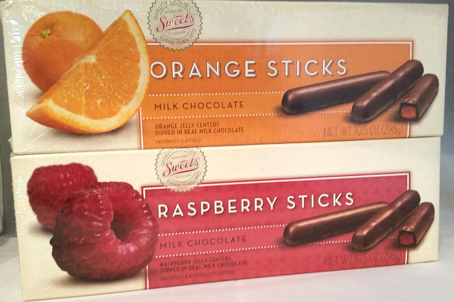 Sweet's Milk Chocolate Raspberry and Orange Sticks eBay