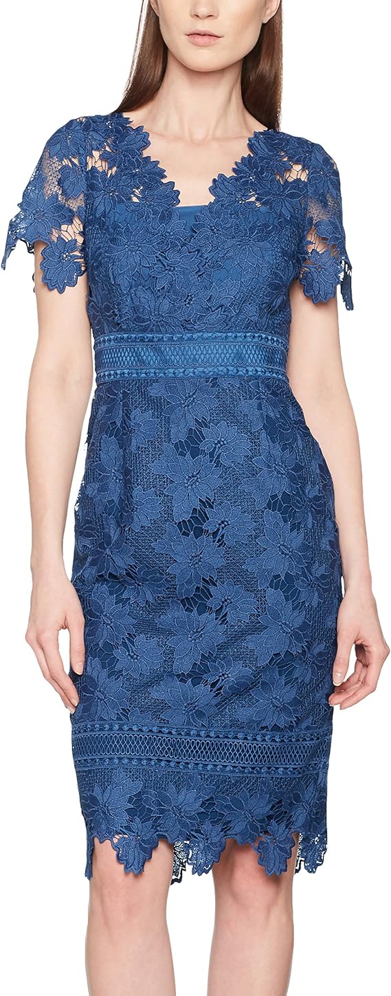 Jacques Vert Petite Jacquard Prom Dark Blue Dresses 10043897