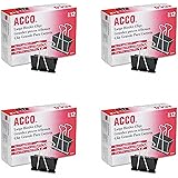 ACCO Binder Clips, Large, 4 Boxes, 12 Clips/Box (A7072100B-AZ)