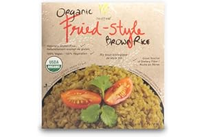 Healthee Organic Brown Rice, Gluten Free, Fully Cooked and Ready-to-Eat, USDA Certified Organic, GMO-Free, Microwaveable (Fried Style, Pack of 4)