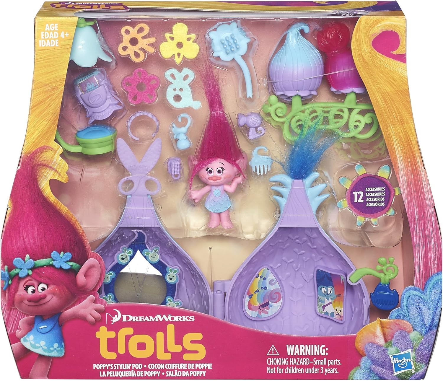 DREAMWORKS TROLLS Trolls Poppy's Stylin' Pod, Purple, 4 Inches - Image 3