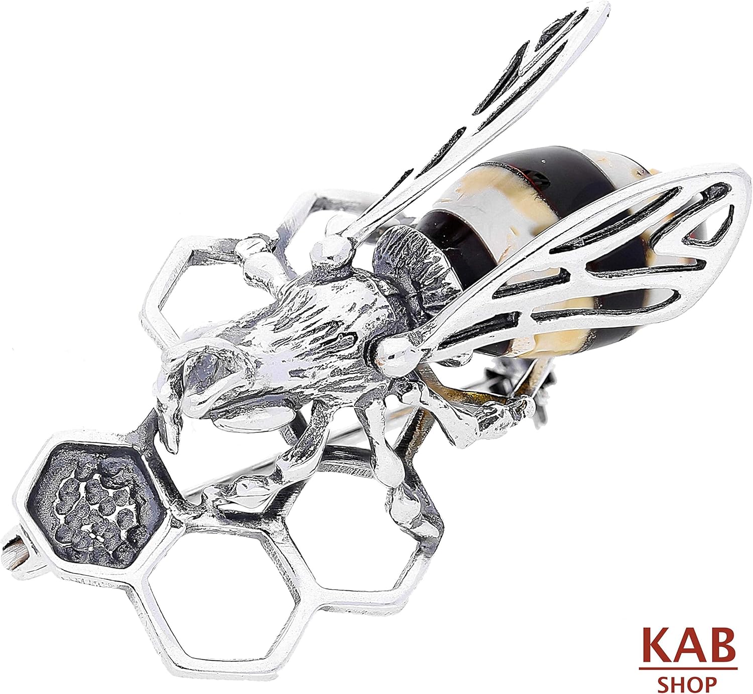 Amazon バルト海琥珀宝石 スターリングシルバー 925 ブローチ スズメバチ ハチ Kab 218 ネックレス 通販