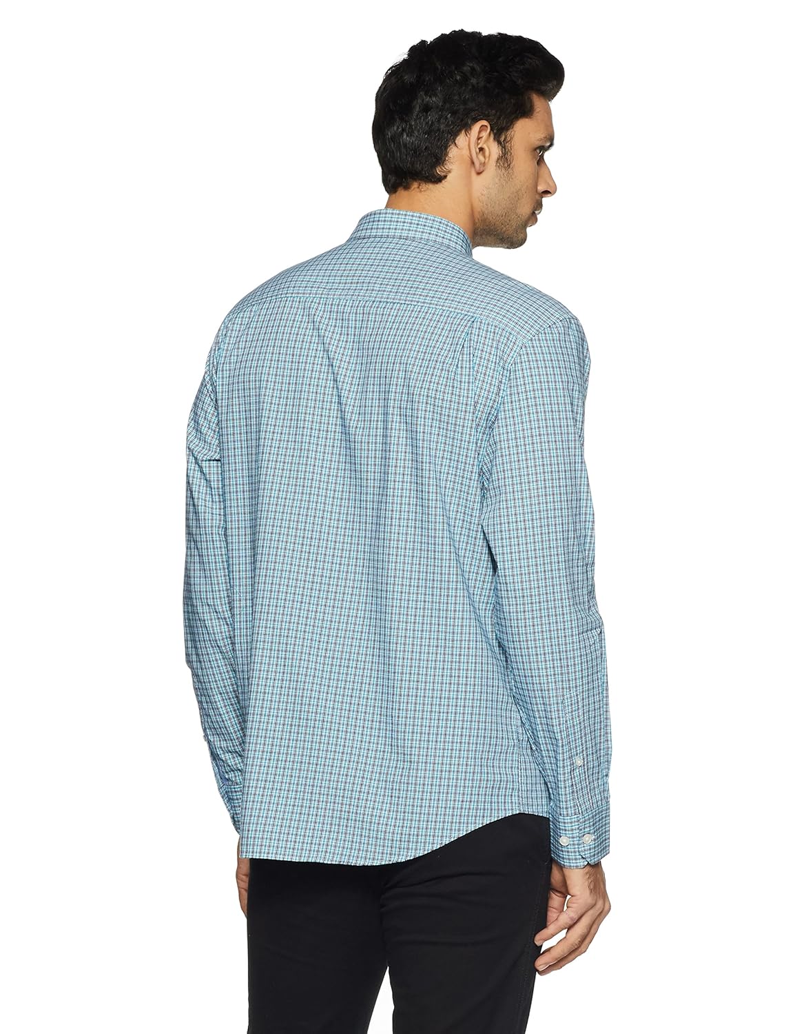 marks & spencer men's checkered regular fit casual shirt