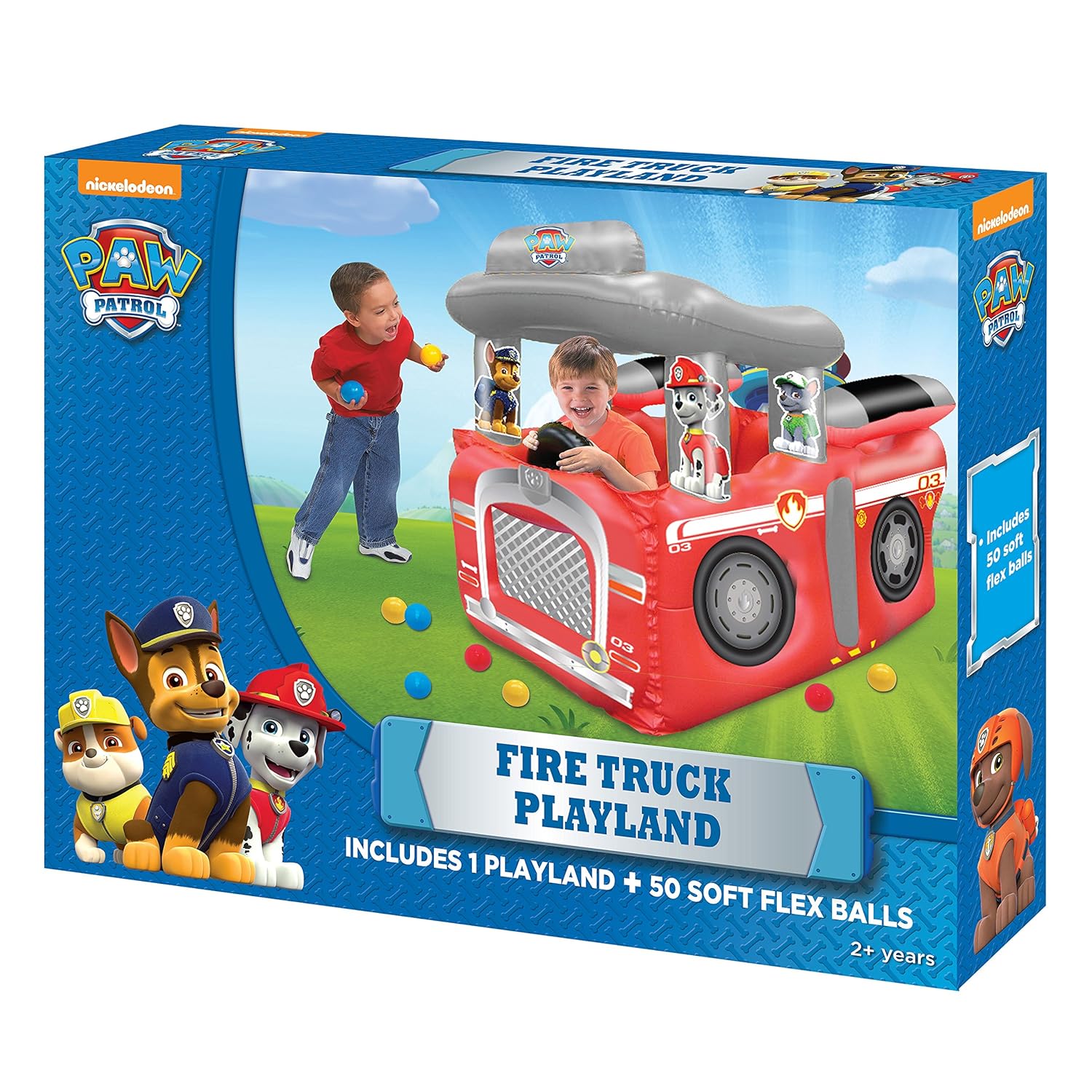 paw patrol fire truck with 50 balls playhouse