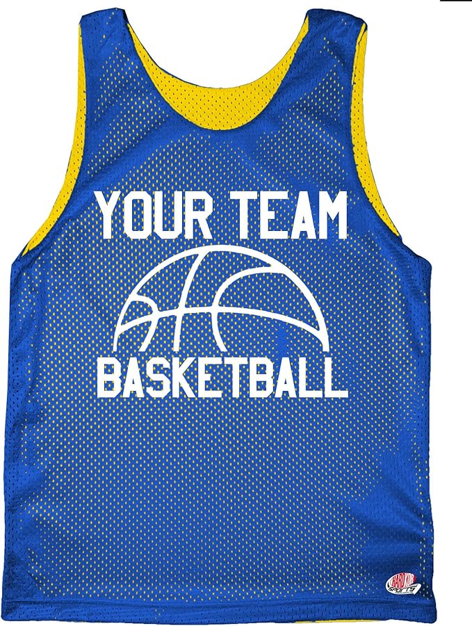 Basketball Design 1 on Reversible Jersey Youth Large Royal