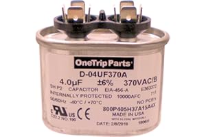 OneTrip Parts USA Run Capacitor 4 UF - 4 MFD 370 VAC Flat Oval