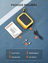 AstroAI Portable Electric Ball Pump with LCD Display, 5 Presets, 6L/min view 9