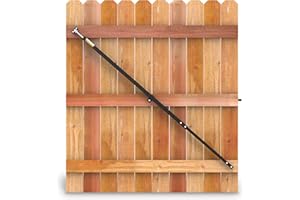 GENUINE STEEL BUILT STRONGER TRUE LATCH True Latch 7' Telescopic Gate Brace - Wood Privacy Fence Anti Sag Gate Kit - Gate Hardware Kit for Outdoor Wooden Fence Gates, 1 PATENTED USA made brace (7' Telescopic (44" - 84"), Black)