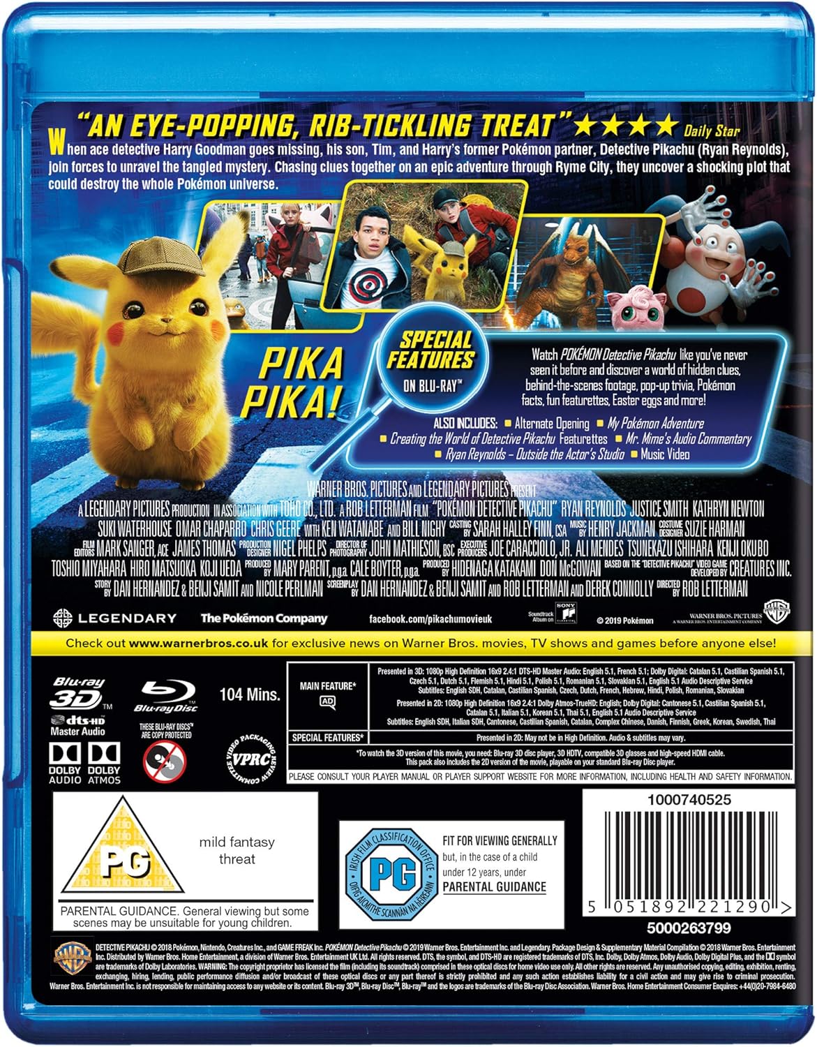 Pokémon Detective Pikachu Blu Ray 2019 Amazoncouk