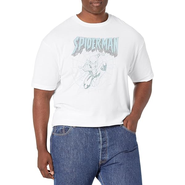 Marvel Big & Tall Classic C Moon Men's Tops Short Sleeve Tee Shirt, White, XX-Large