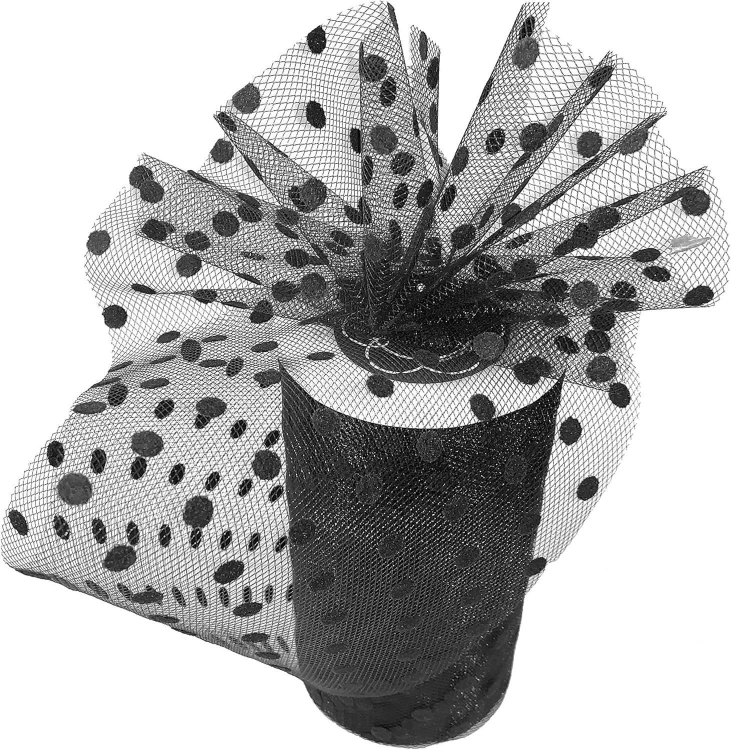 Bows & Ribbons - Black Polka Dot Tulle Decor - 6