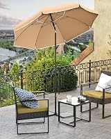 SONGMICS Parasol 160 cm UPF 50+ Beach Umbrella Taupe GPU60BR view 2