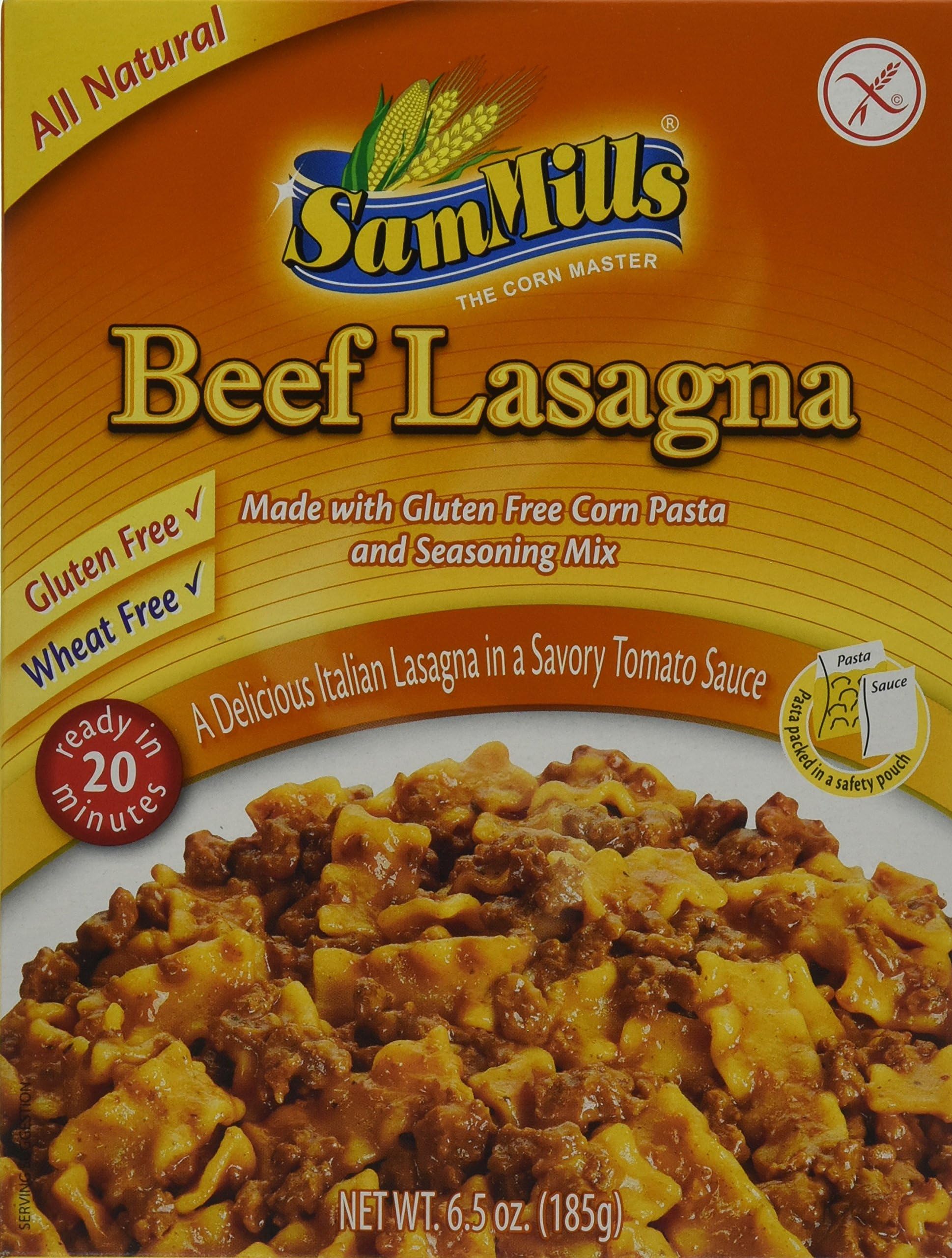 Sam Mills Gluten Free Beef Lasagna, 6.5 Ounce (Pack of 6)