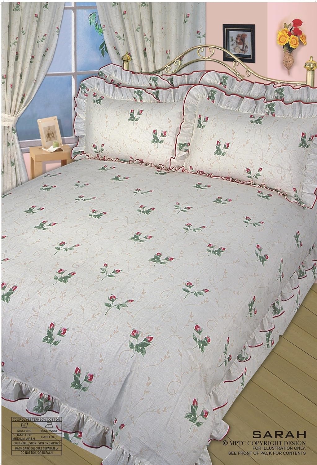 King Size Frilled Sarah Duvet Cover Bedding Set Amazon.co.uk Kitchen & Home