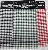 Vision Textiles Night Dreamz Tea Towel Pack 12 100% Cotton Mono Check 40x60cm view 8
